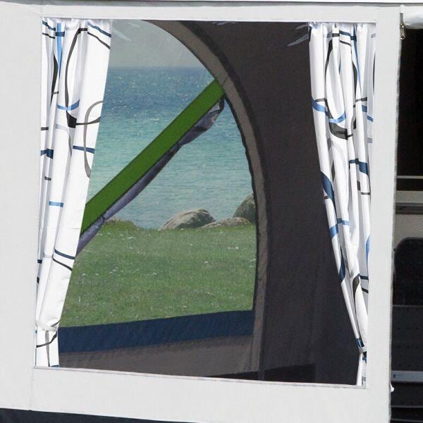 Detalj av gardinsett for Stella front- og sidevegger