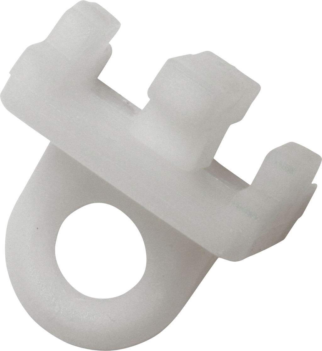 Gardinskinnestoppere for aluminiumsskinner 6 mm hvit 6 stk forfra