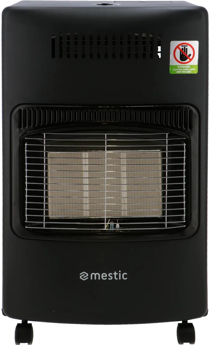 Gass- og elektrovarmeovn MRK-100T 4,2 kW 30 mbar svart forfra