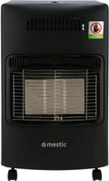 Gass- og elektrovarmeovn MRK-100T 4,2 kW 30 mbar svart forfra