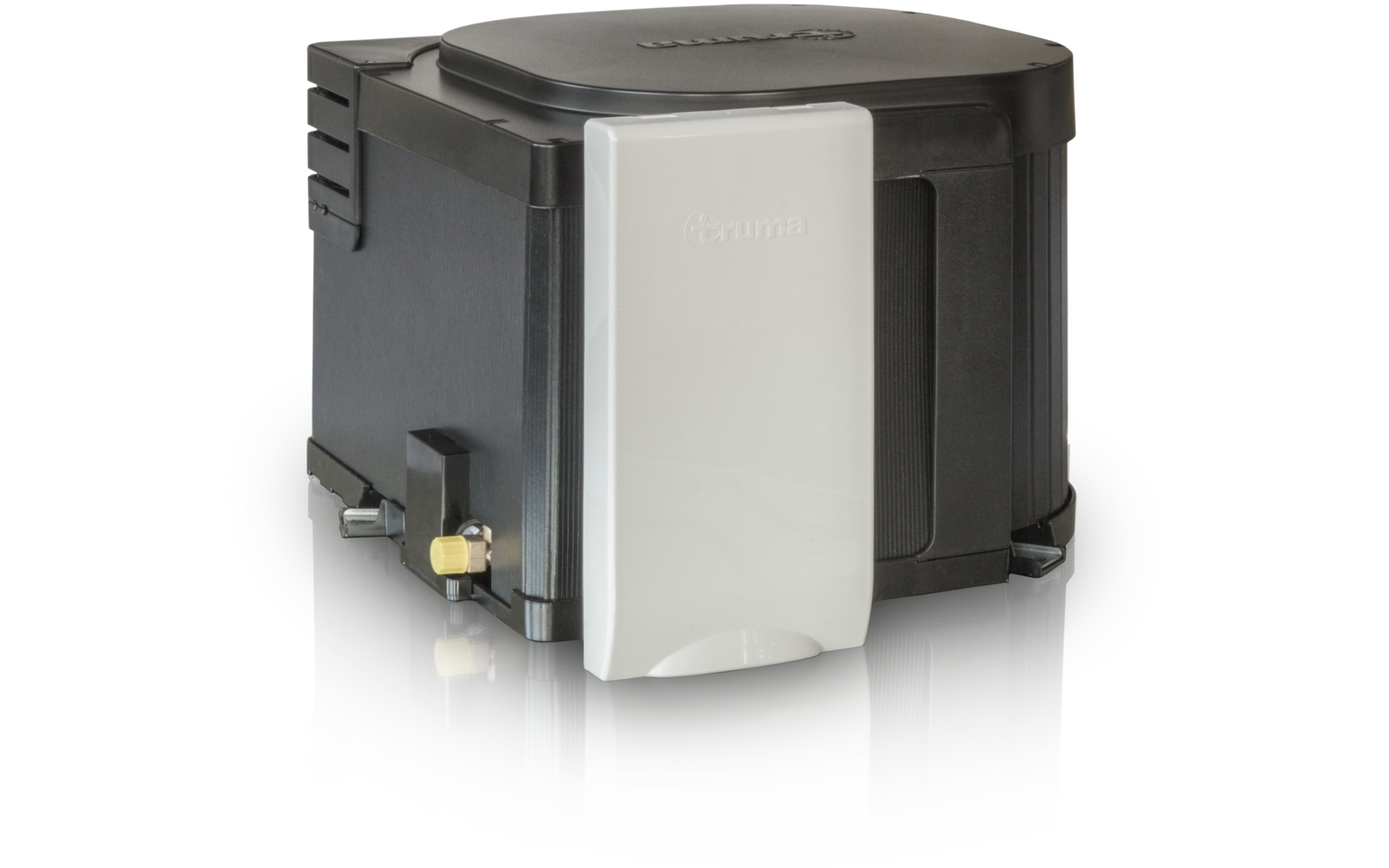 Bakside av Gass varmtvannsbereder 10 l 1500 W 12 V rustfritt stål - Truma