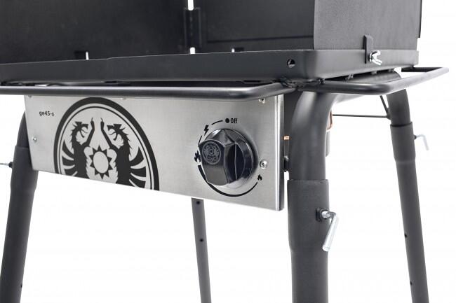 Detalj av brenner på Gassbord med enkeltbrenner 5kW 116x58x68cm Petromax
