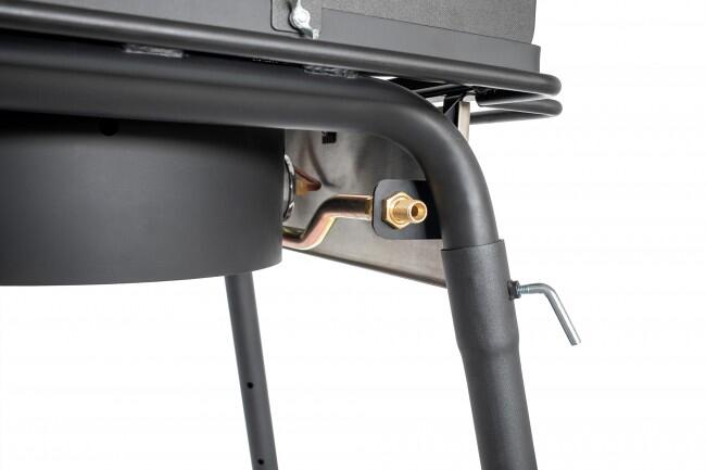 Montert Gassbord med enkeltbrenner 5kW 116x58x68cm Petromax i campingmiljø