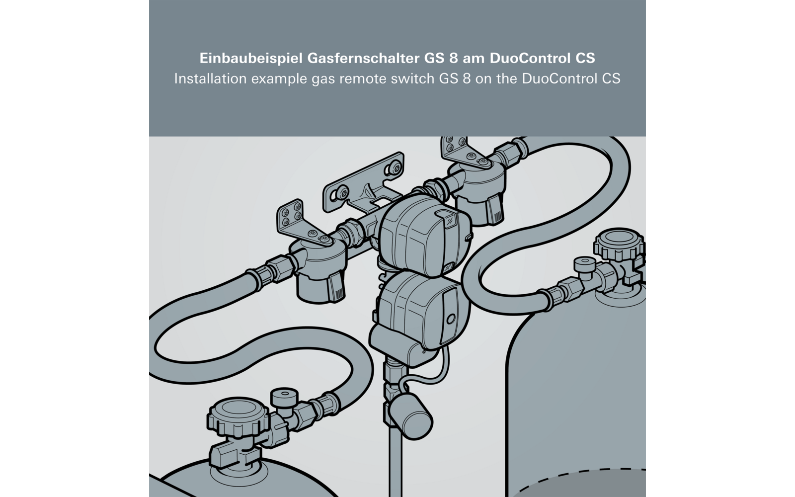 Gassfjernbryter GS 8 for en- og toflaskeanlegg 8 mm bakside