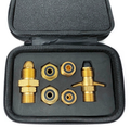 Gassflaskeadapter-sett EU 6-deler med etui for G.12/KLF front
