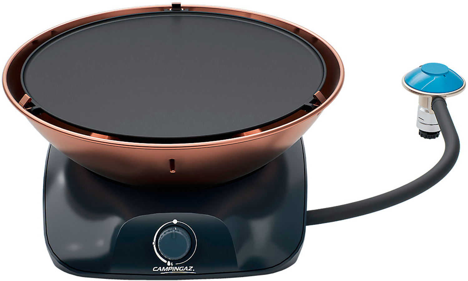 Gassgrill 360 bordmodell 30x30 cm kobberfarge Campingaz forfra