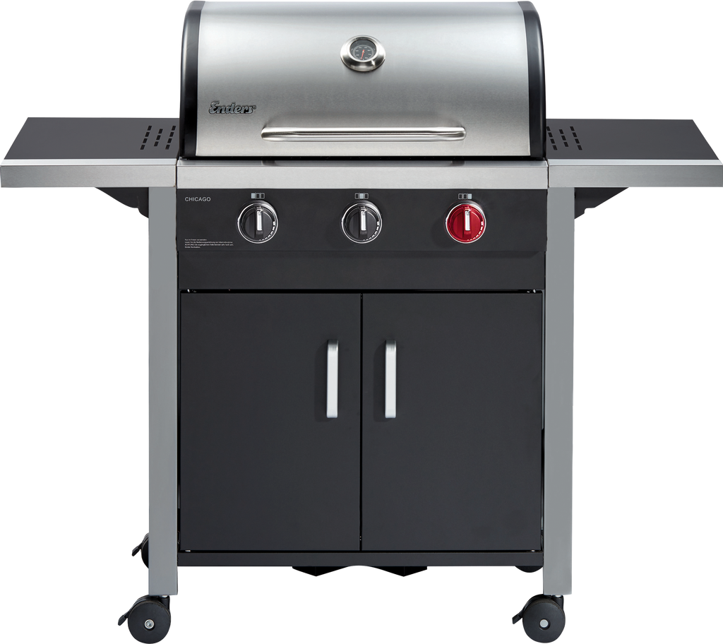 Gassgrill Chicago 3 R Turbo forfra med åpnet lokk