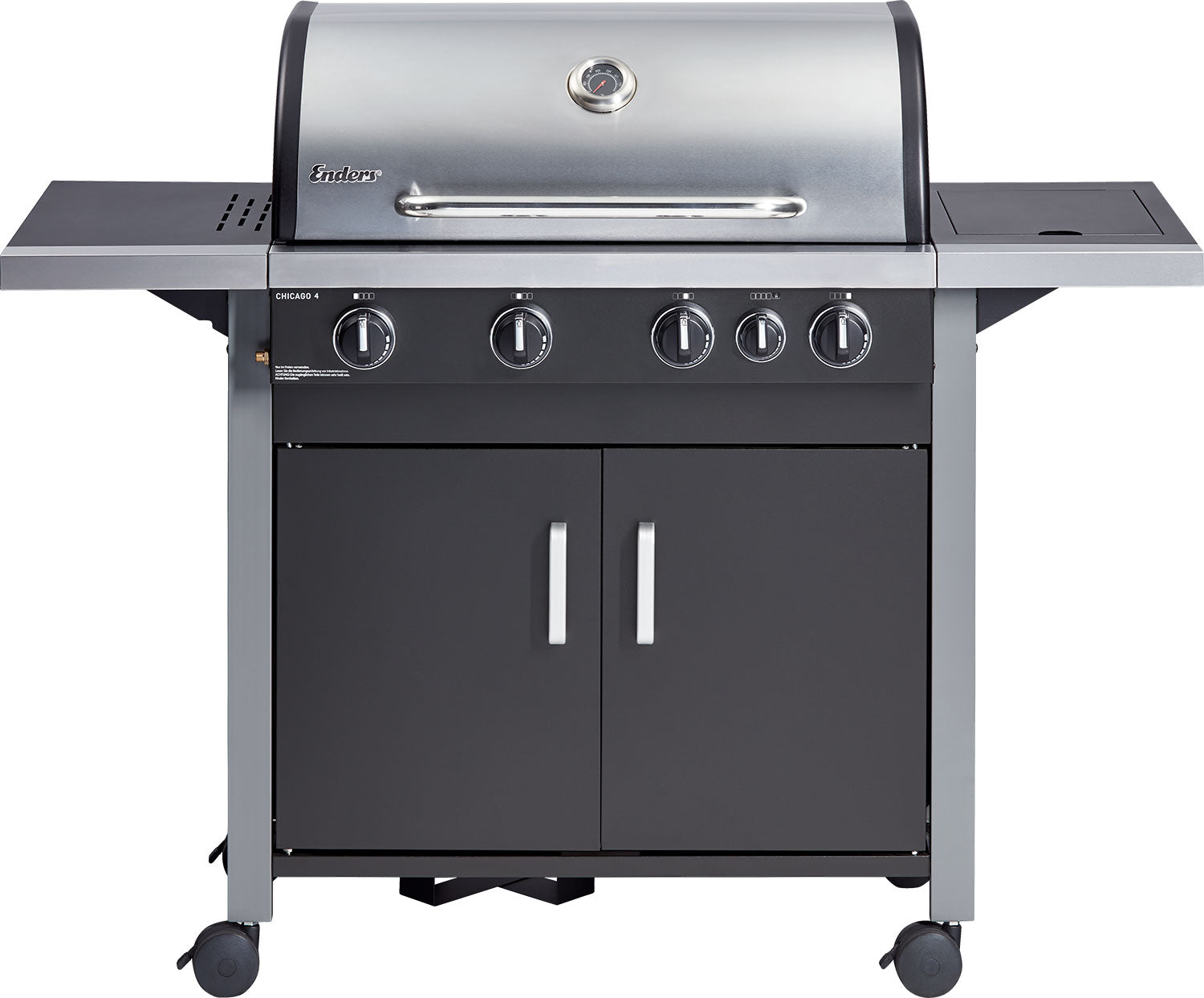 Gassgrill Chicago 4 K med sidekoker 71x42 cm fra Enders