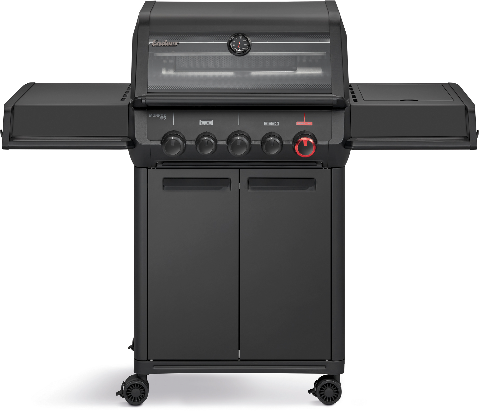 Gassgrill Monroe Pro 3 SIKR Turbo Shadow svart forfra