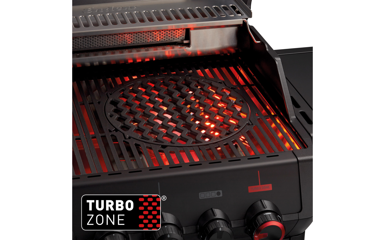 Infrarød backburner på Gassgrill Monroe Pro 3 SIKR Turbo Shadow svart