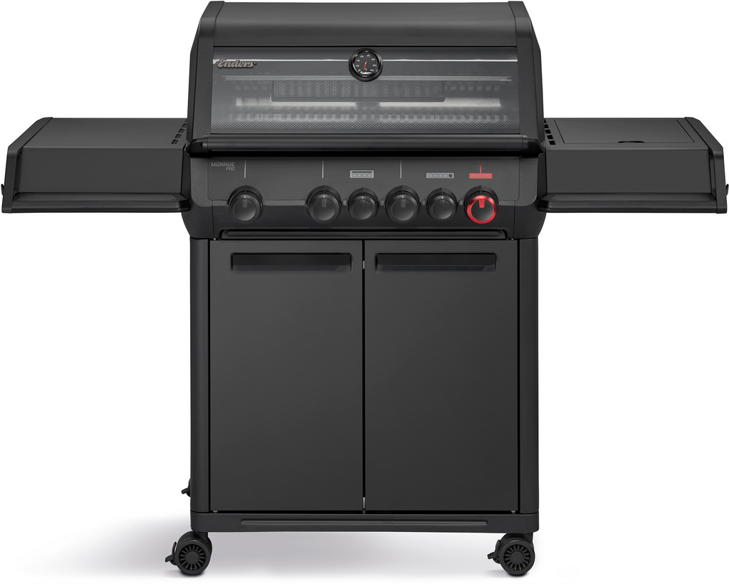 Gassgrill Monroe Pro 4 SIKR Turbo Shadow svart forfra