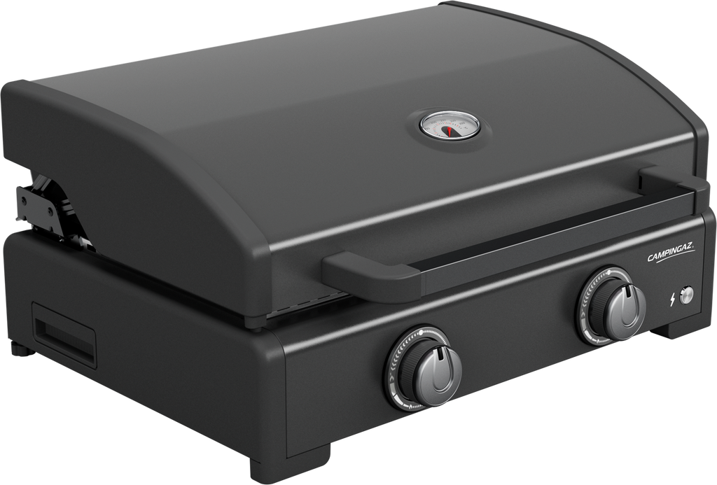 Gassgrill Plancha Onyx 2 med lokk for utendørs grilling