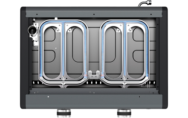 Bakside av Gassgrill Plancha Onyx 2 med lokk Campingaz