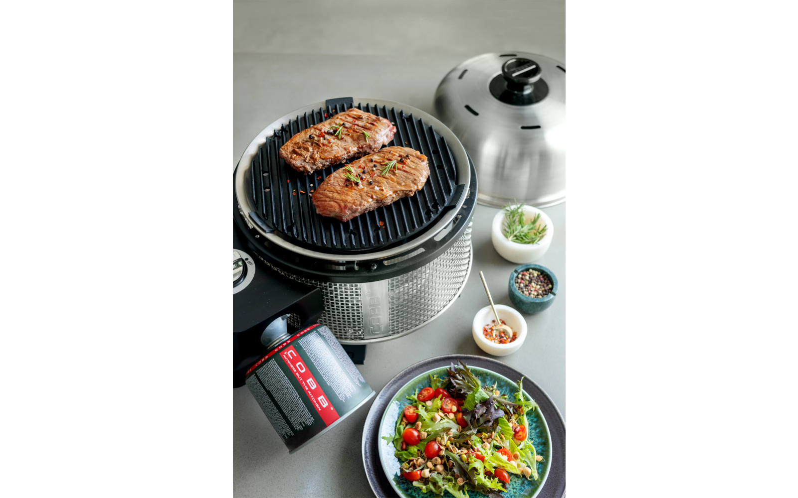 Gassgrill Premier Gas Deluxe 2.0 bakside med gasskobling