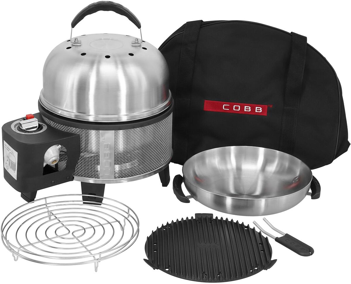 Gassgrill Premier Gas Deluxe med griddle, wok, stekerist og veske forfra