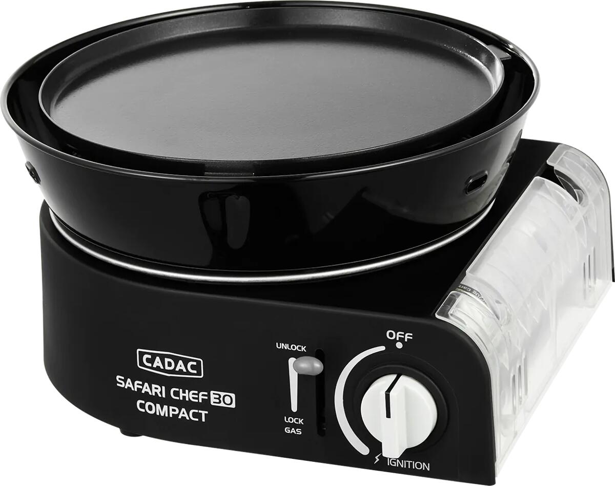 Gassgrill Safari Chef 30 Compact med lokk brukt som kasserolle