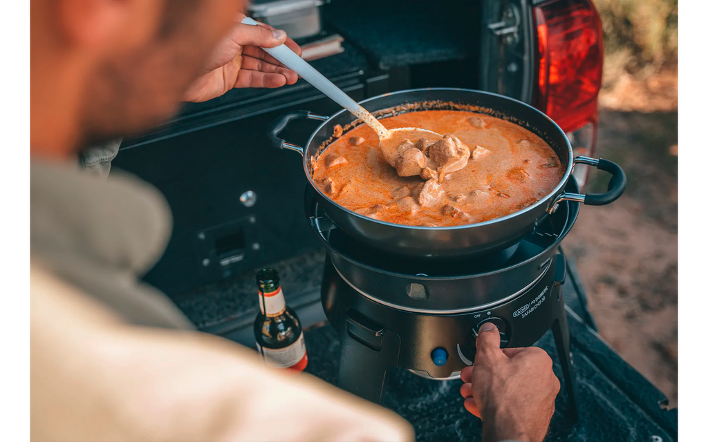 Montert Gassgrill Safari Chef Combo 3-i-1 ø30 cm 4 kg - Cadac i bruk