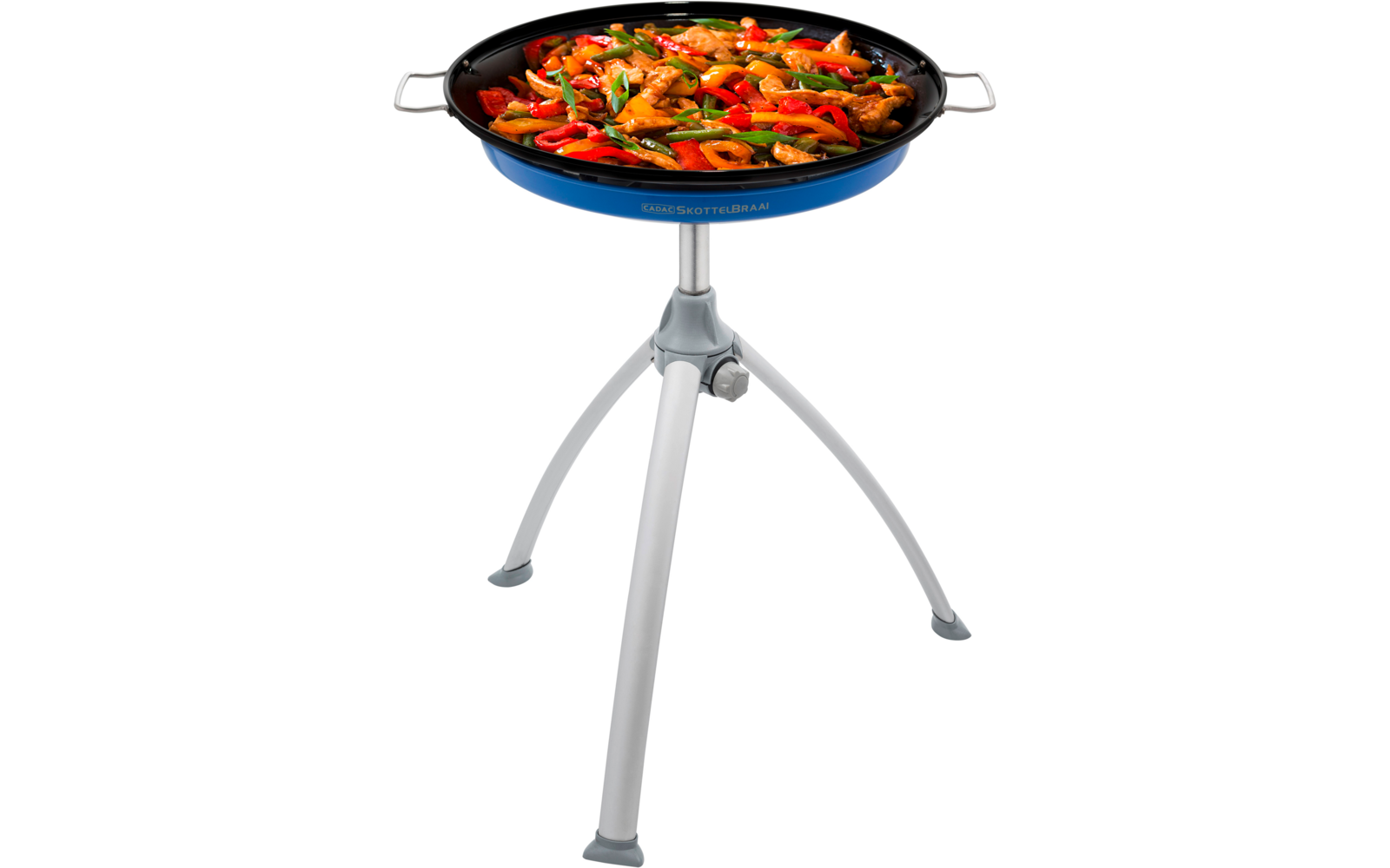 Detalj av emaljert skottel-panne på Gassgrill Skottel Braai Ø 49 cm med bæreveske