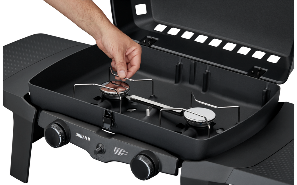 Sideprofil av Gassgrill Urban II bordmodell 50 mbar 12 kg
