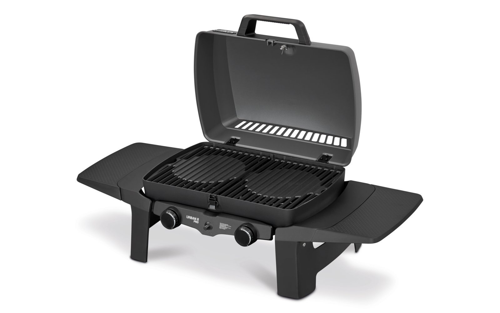 Montert Gassgrill Urban II Pro bordmodell med åpen hette