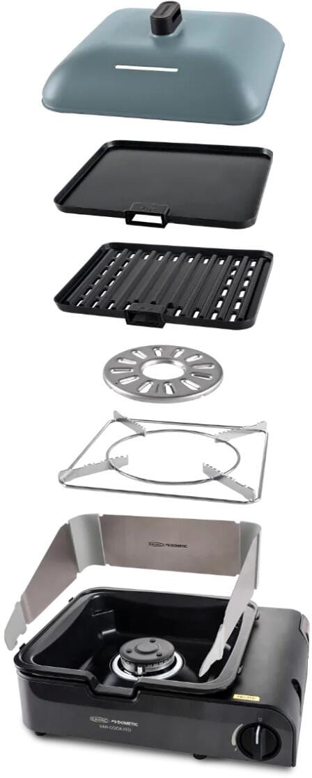 Forfra bilde av Gassgrill Van Cook PRO FFD bordmodell for bobil