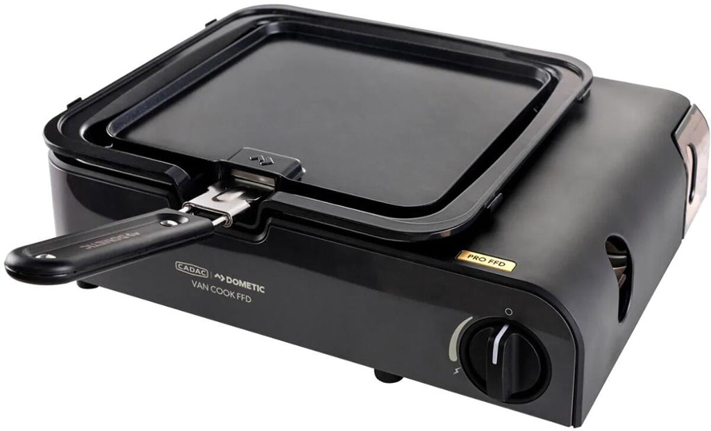 Montert Gassgrill Van Cook PRO FFD bordmodell for bobil på campingbord