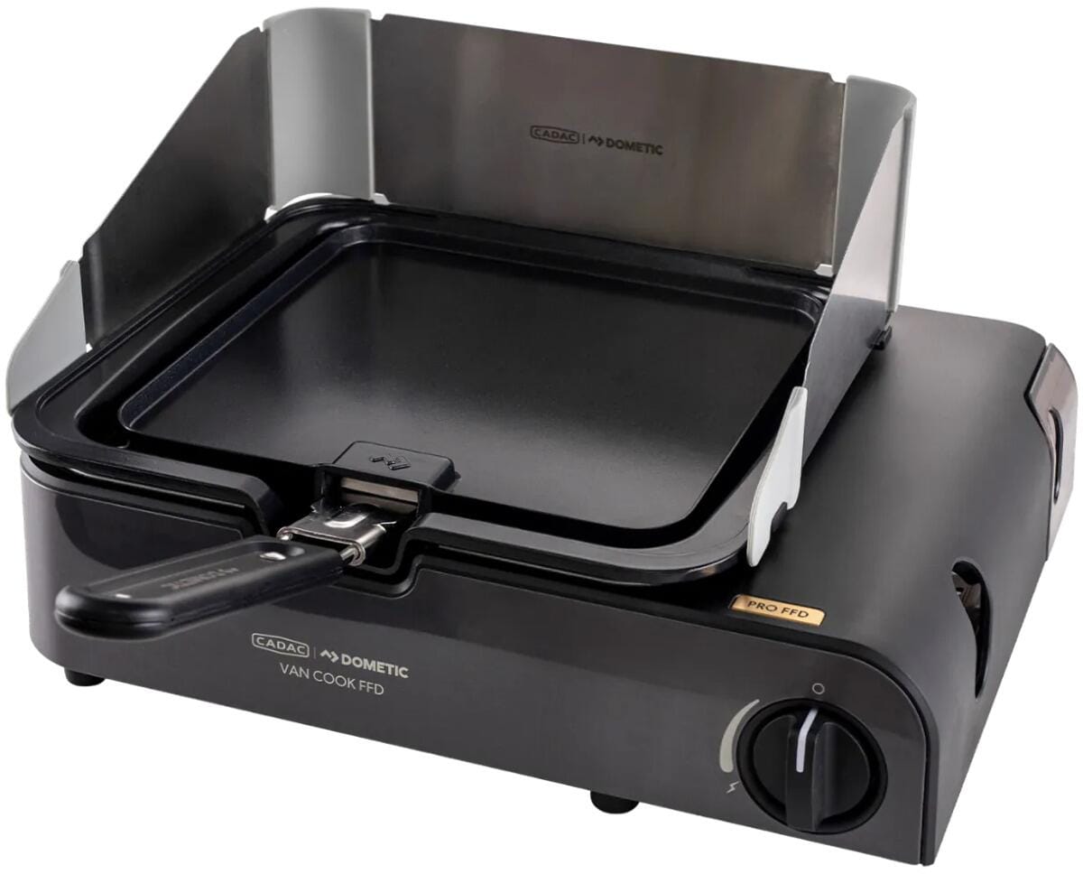 Nærbilde av grillplate på Gassgrill Van Cook PRO FFD bordmodell for bobil