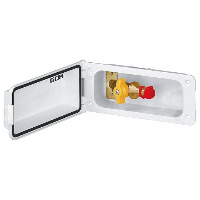 Gassikkerhetskontakt med hurtigventil 8 mm 19,6x8,4 cm - GOK front