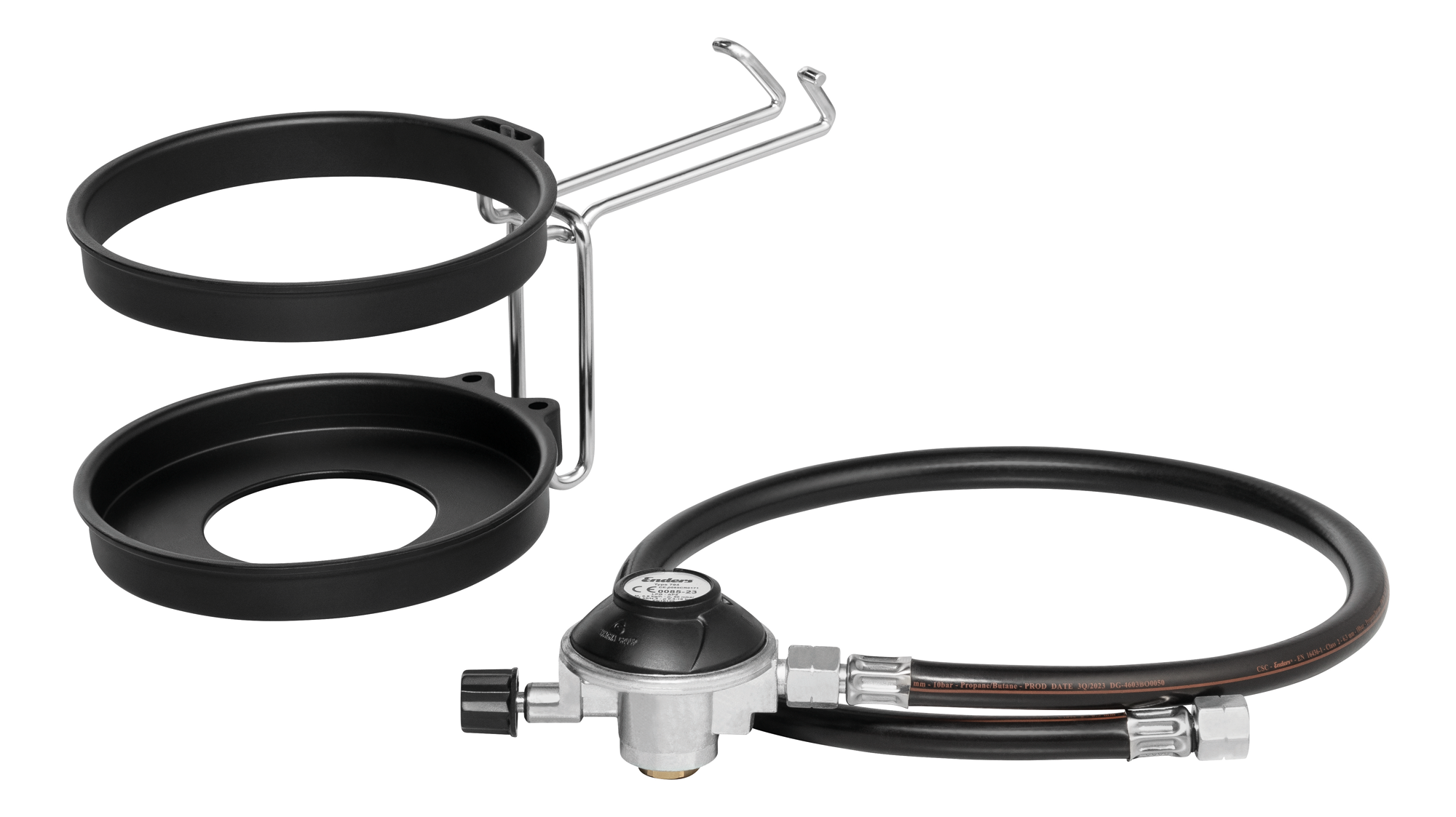 Gasskartusj-holdersett med slange og regulator 50 mbar for Urban II Explorer II Enders front