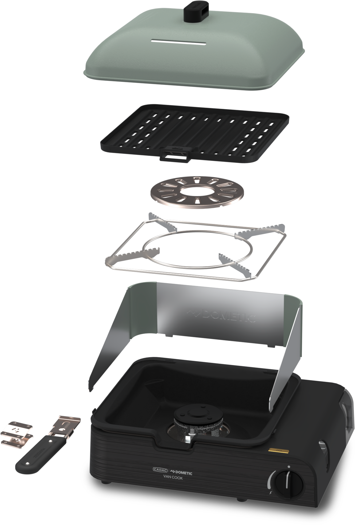 Gasskoker 1-bluss Van Cook FFD Combo med grillplate - Cadac for camping