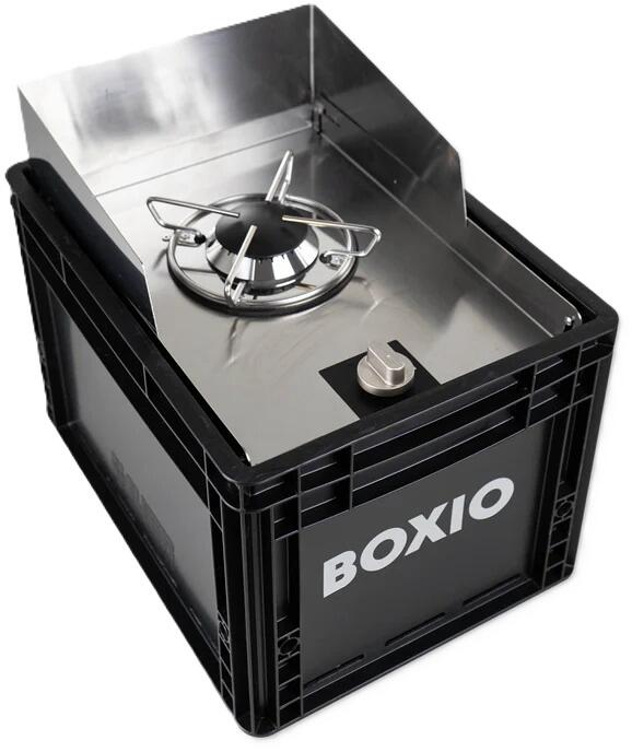 Gasskoker 1-brenner i euroboksformat 1500W svart forfra