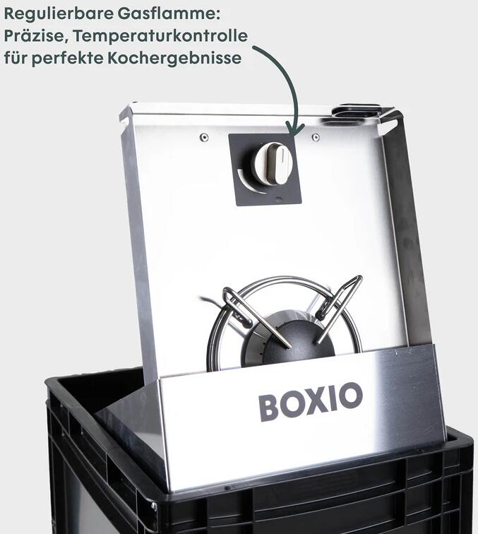 Gasskoker 1-brenner i euroboksformat 1500W svart detail