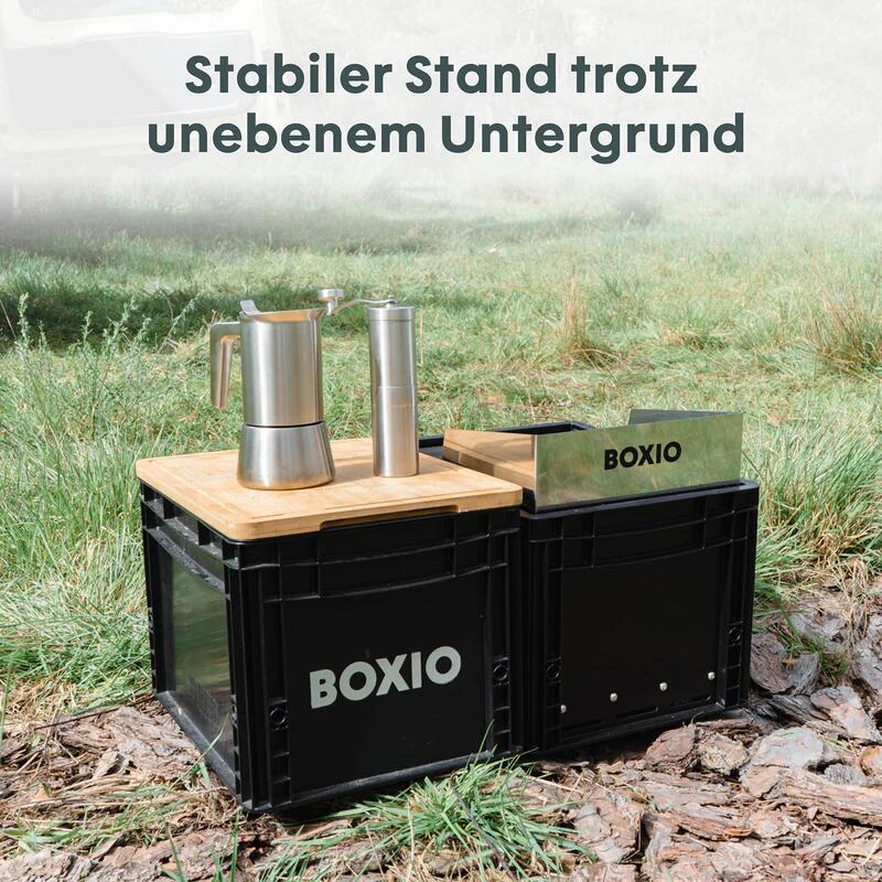 Gasskoker 1-brenner i euroboksformat 1500W svart lukket euroboks