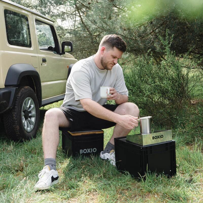Gasskoker 1-brenner i euroboksformat 1500W svart komplett sett