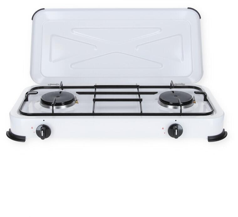 Gasskoker 2-bluss med flammesikring 50 mbar 60x33 cm - Cago for camping