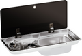 Gasskoker 2-bluss med vask FL1765 2,70 kW glasslokk fra Can sett forfra