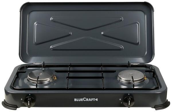 Gasskoker 2-brenner 4,4 kW med tennsikring 60 cm - BlueCraft forfra
