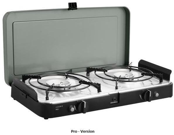 Gasskoker 2-Cook 3 med to brennere 4 kW 27x50 cm - Cadac detalj av brennere