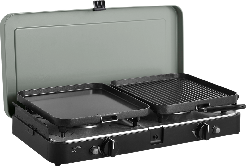 Gasskoker 2 Cook 3 Pro Deluxe 2-bluss forfra