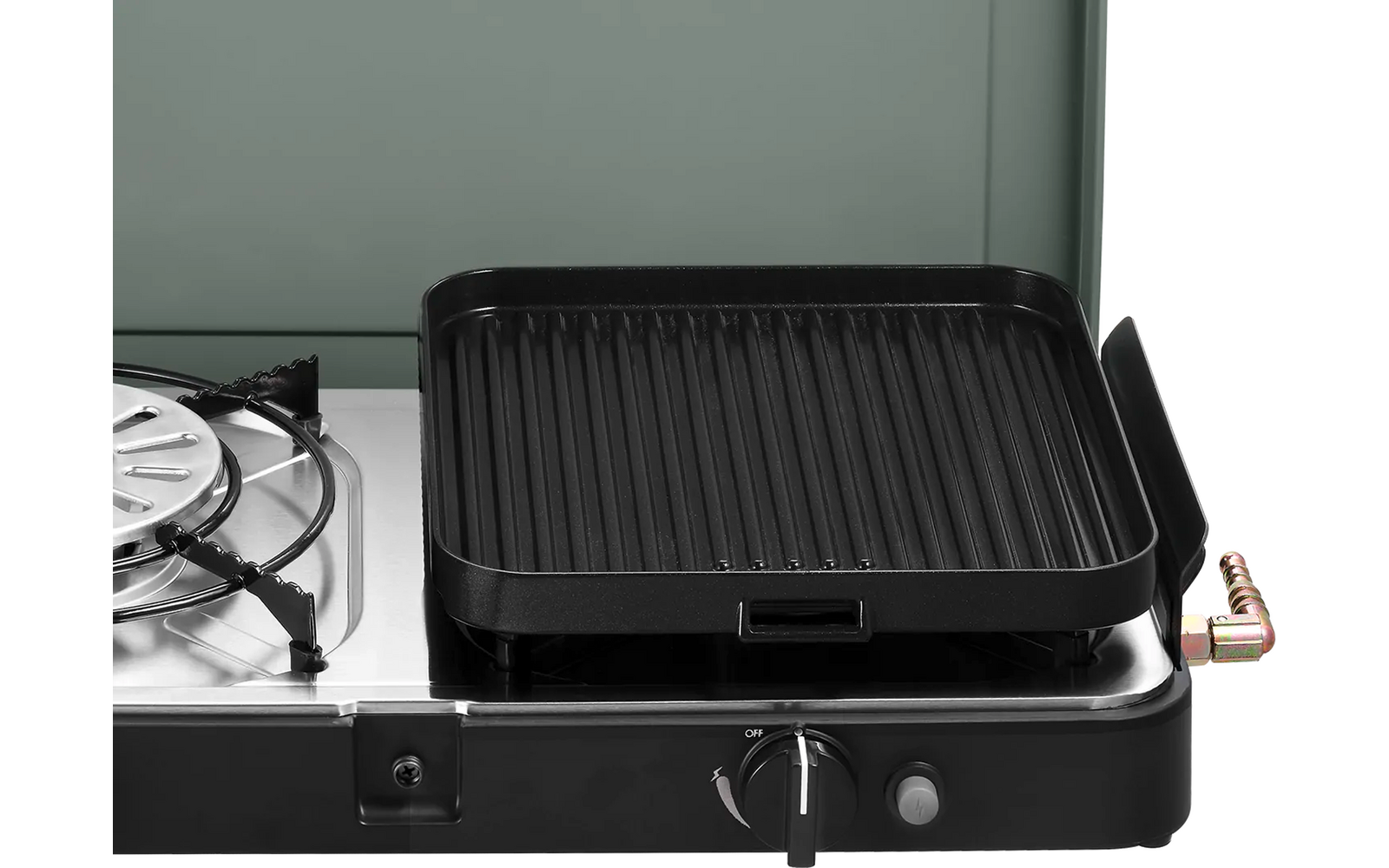 Gasskoker 2 Cook 3 Pro Deluxe 2-bluss 30 mbar montert med grillplater