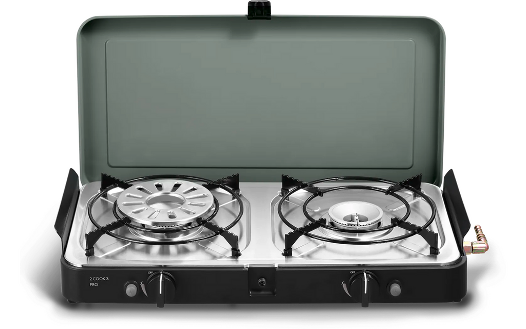Rutschfeste gummiføtter på Gasskoker 2 Cook 3 Pro Deluxe 2-bluss 30 mbar