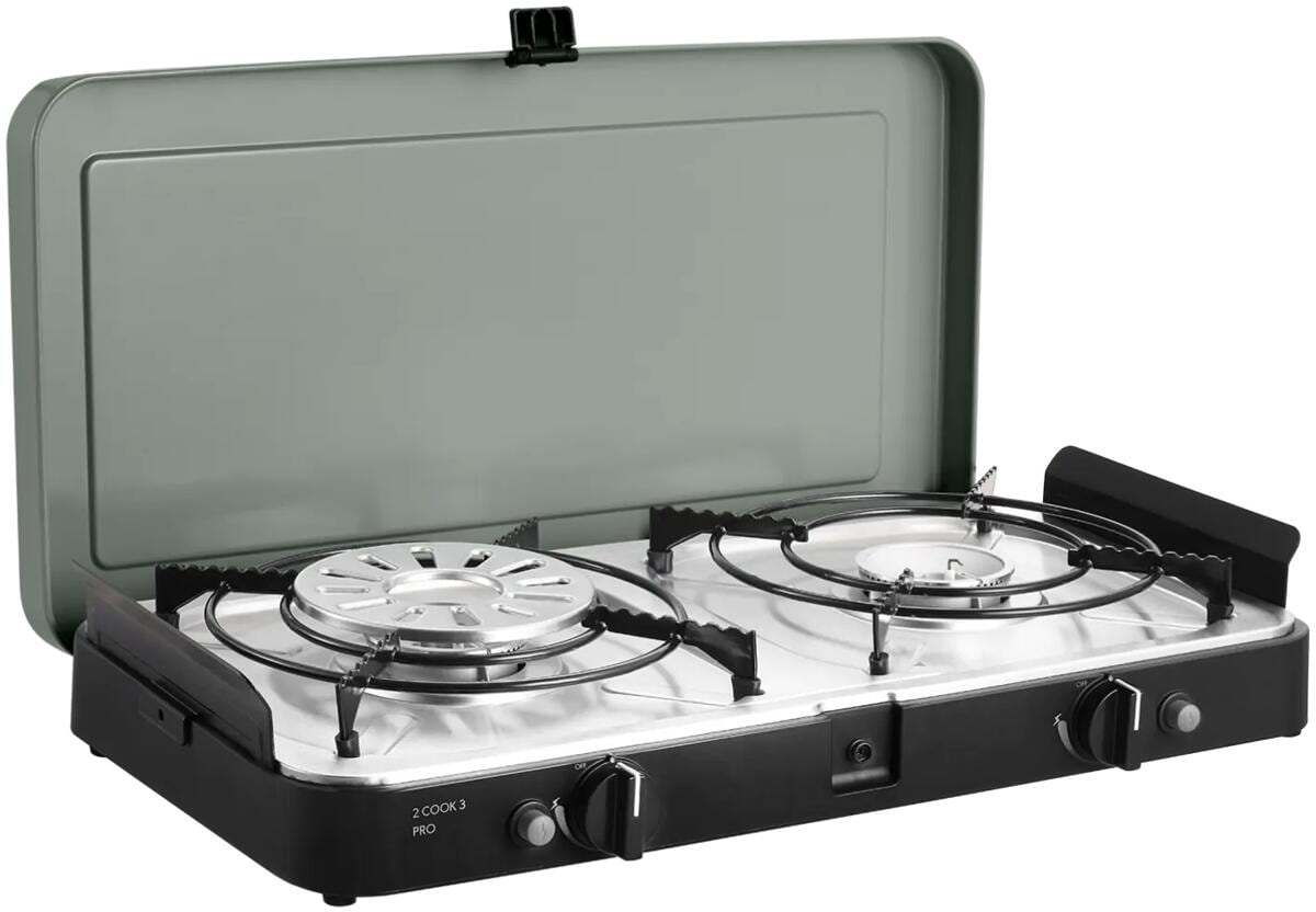 Detaljbilde av Gasskoker 2-Cook 3 Pro Deluxe 50 mbar med regulator og patroner - Cadac