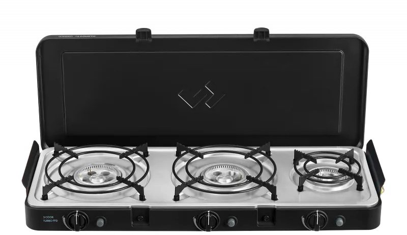 Gasskoker 3-bluss 3 Cook Turbo FFD Deluxe 9 kg - Cadac forfra