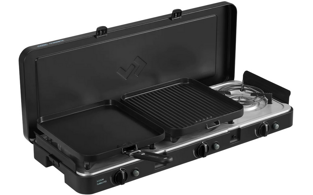 Gasskoker 3-bluss 3 Cook Turbo FFD Deluxe 9 kg - Cadac sideprofil