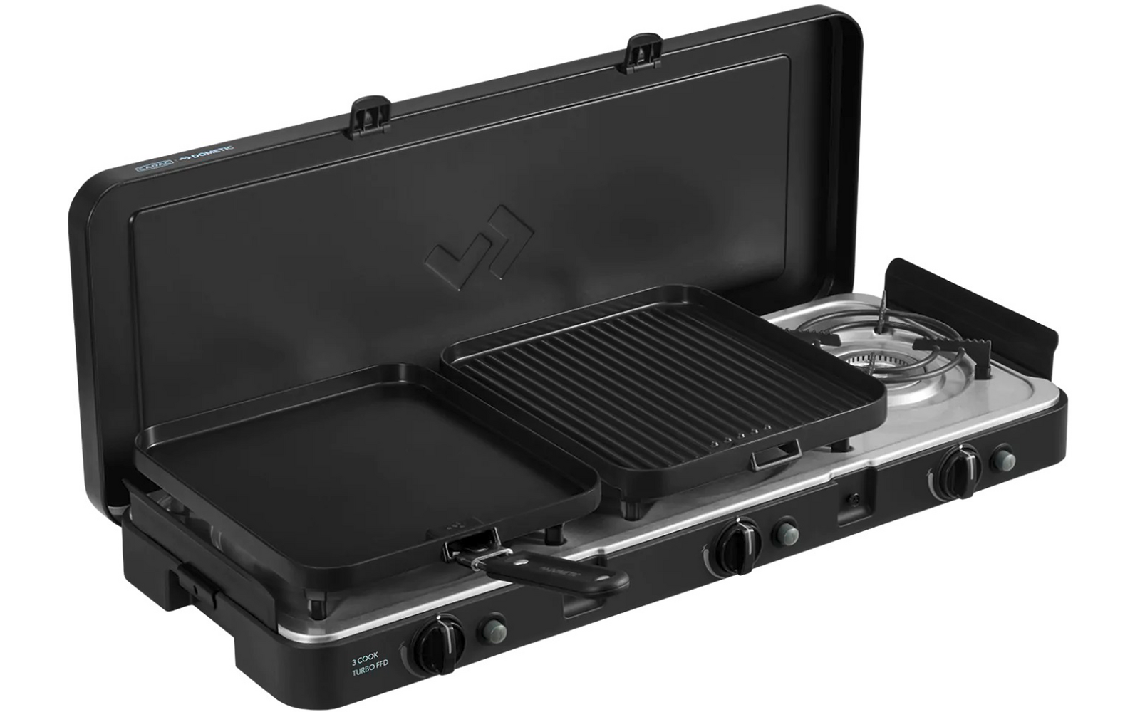 Gasskoker 3-bluss 3 Cook Turbo FFD Deluxe 9 kg - Cadac sideprofil