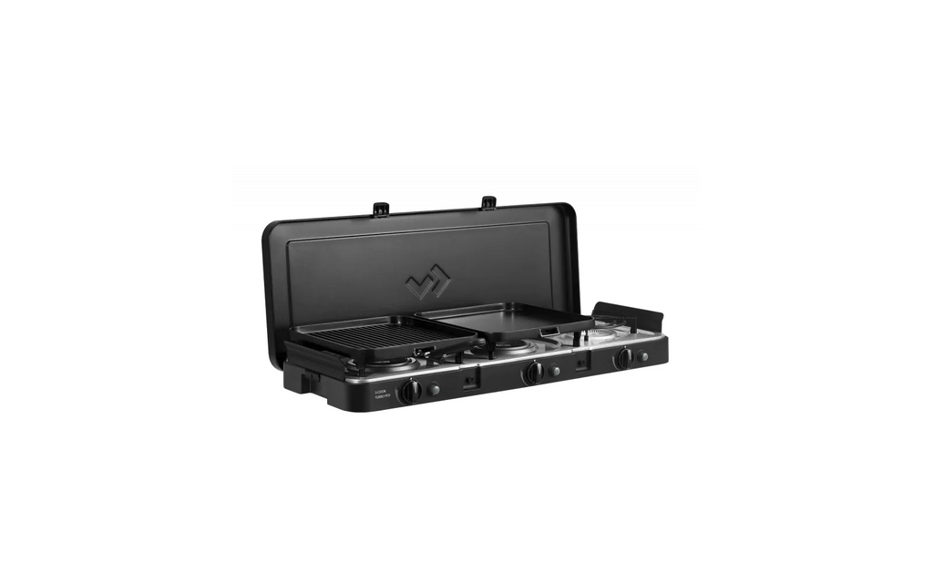 Gasskoker 3-bluss 3 Cook Turbo FFD Deluxe 9 kg - Cadac gasskobling