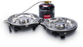 Gasskoker bærbar 2-bluss 4400 W 2,9 kg svart - NomadiQ forfra