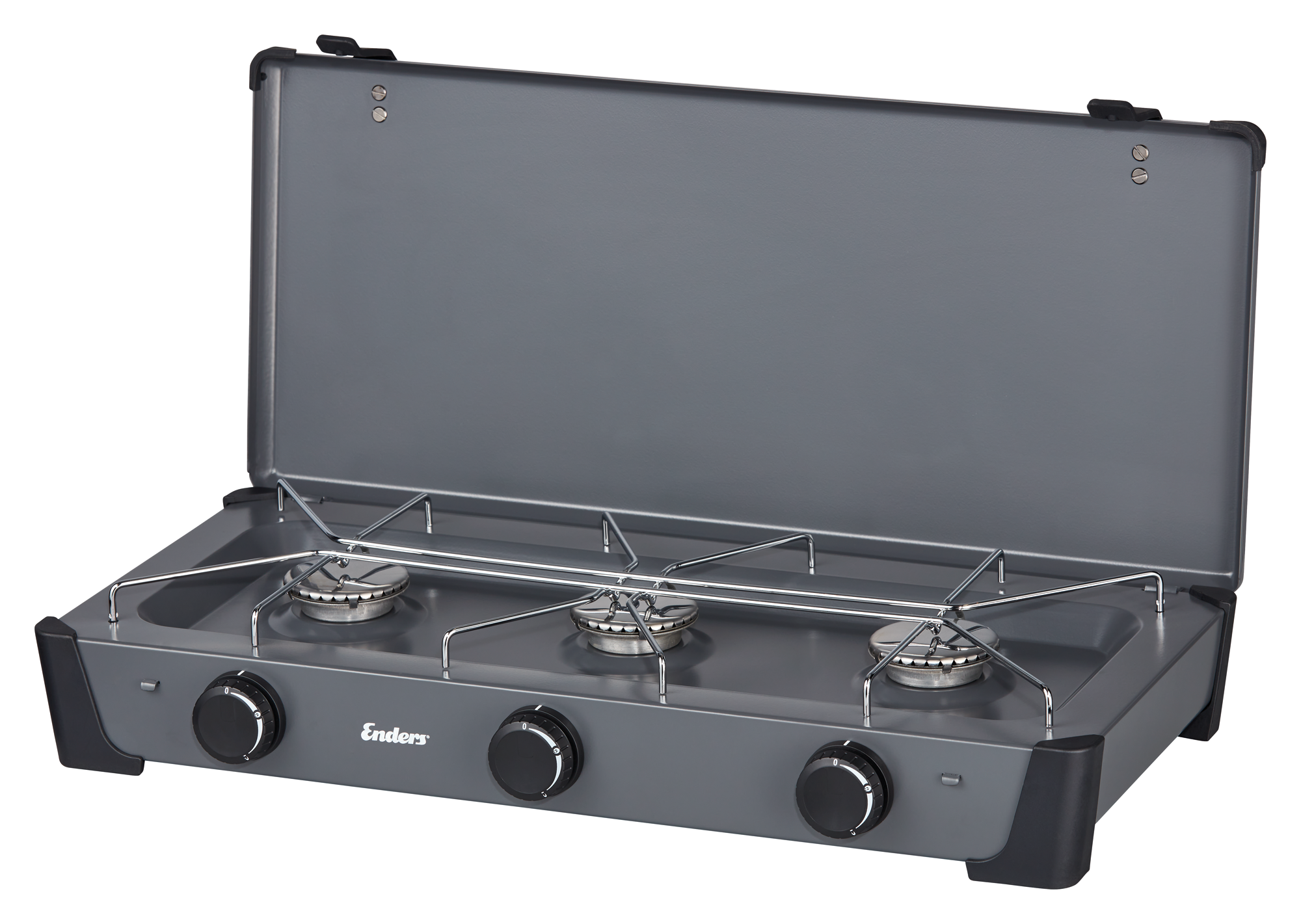 Gasskoker Bondy 3 med tre 2,3 kW brennere forfra