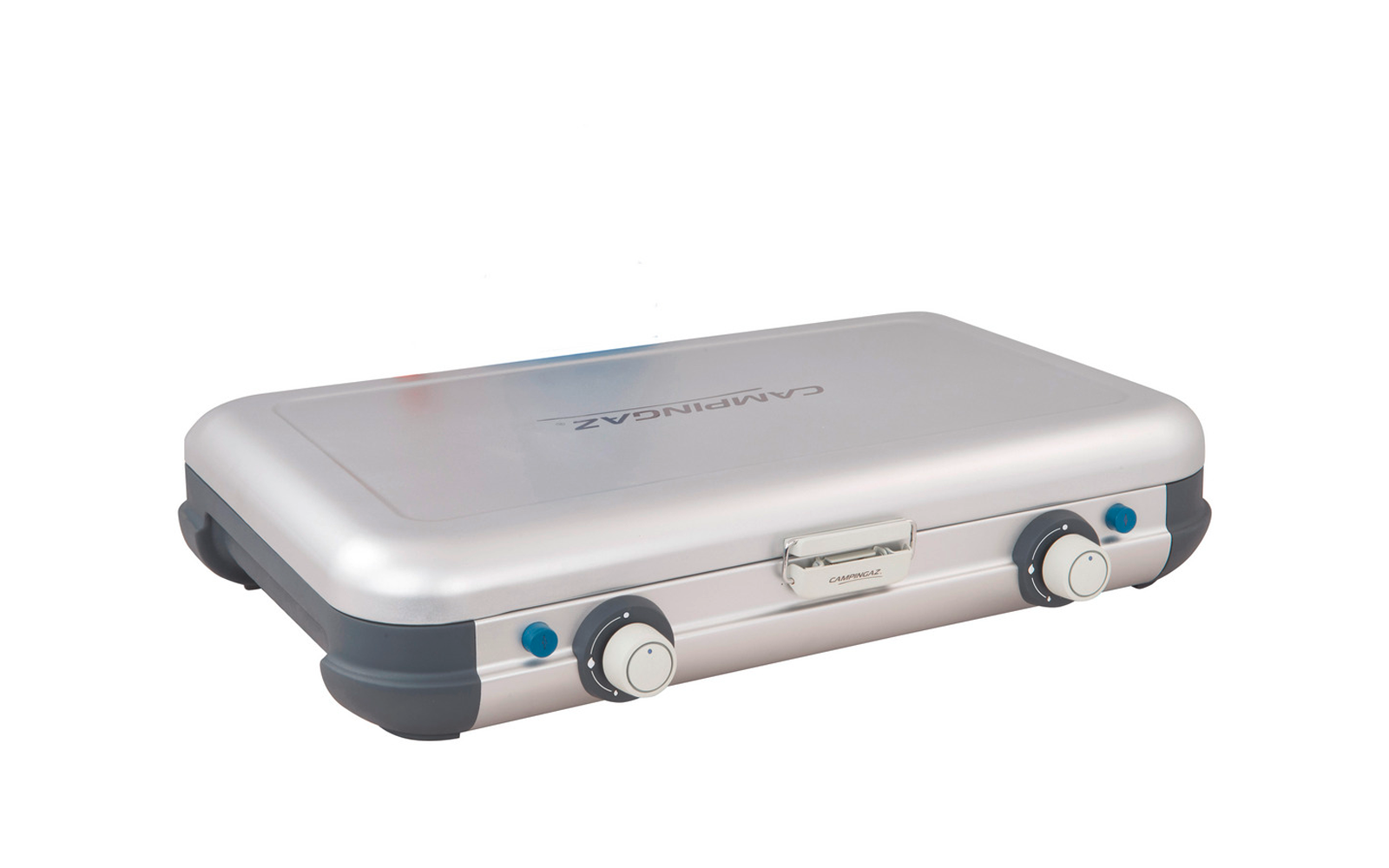 Gasskoker Camping Kitchen 2 Grill & Go med plancha-plate og grillrist