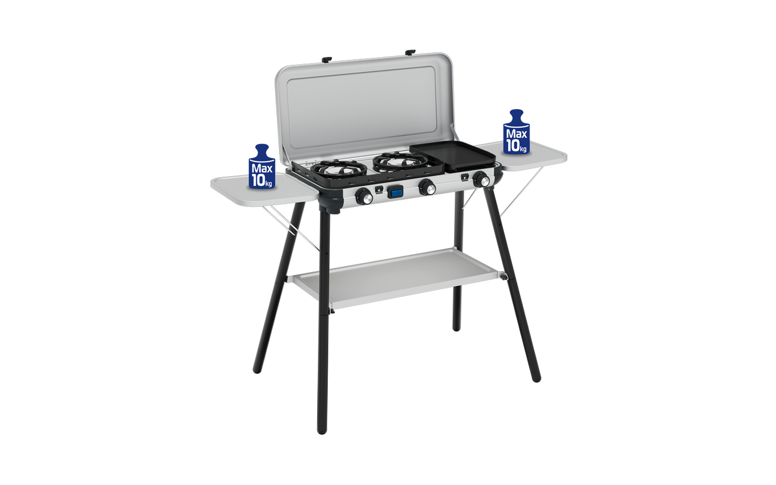 Nærbilde av grillplate på Gasskoker Camping Kitchen 2 Multi Cook Plus